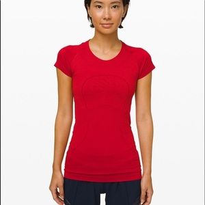 lululemon swiftly tech 2.0 short sleeve dark red